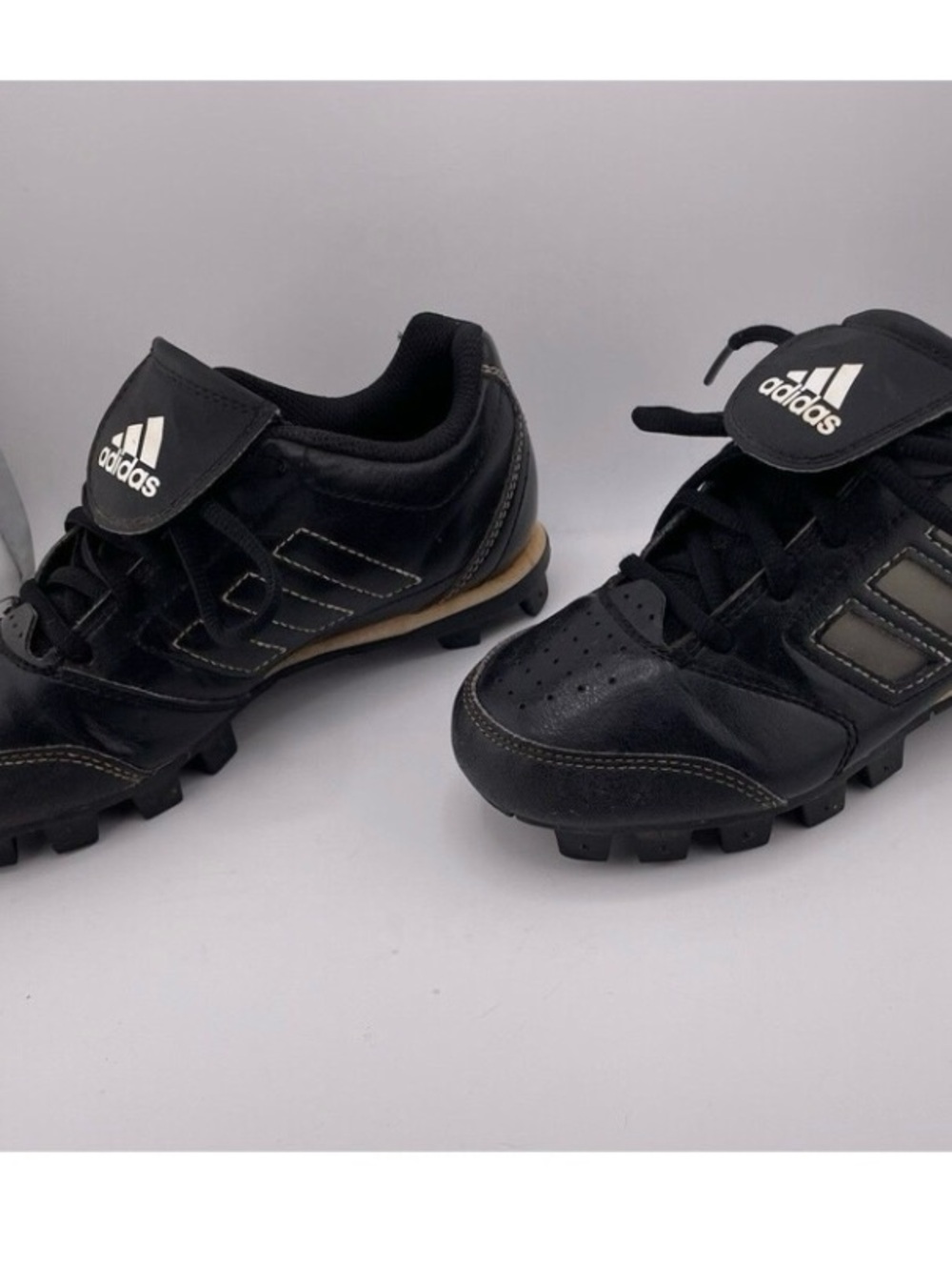 Adidas Baseball Cleats Youth Size 1 Black Change Up MD 2 K Color Inserts - Picture 3 of 9